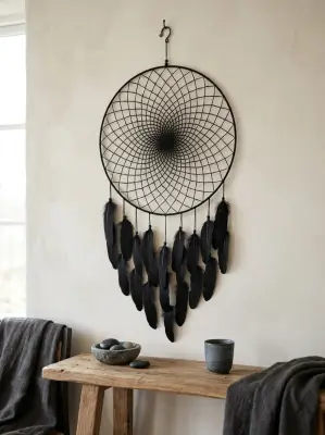 Černý Lapač zlých snů Indiánská noc 50 x 100 cm