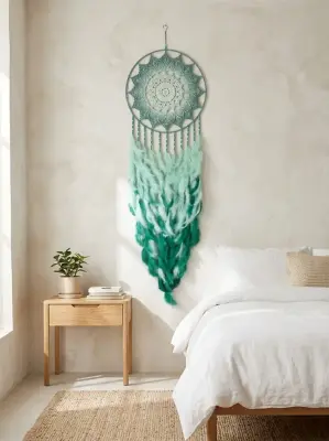 Zelený MAXI Lapač snů Na rozkvetlé louce 45 x 150
