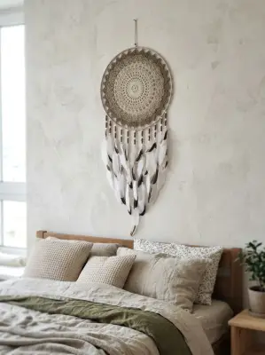 Khaki MAXI Lapač zlých snů V jehličí 45 x 105 cm