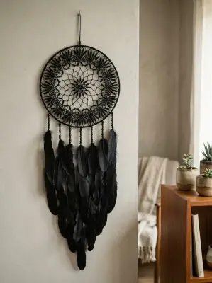 Černý Lapač zlých snů Lovec havranů 35 x 105 cm