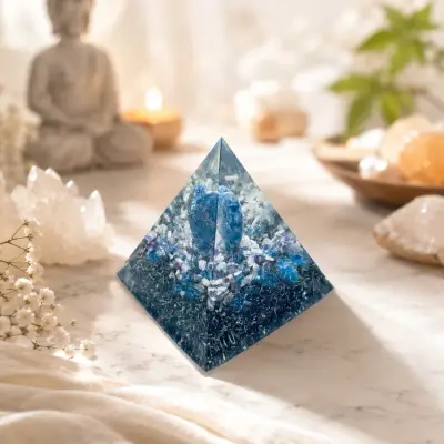 Orgonit - pyramida se srdcem z lazuritu