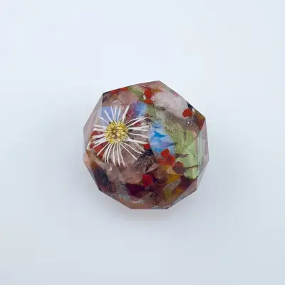 Orgonit -diamant, 5 minerálů, kapradí, sedmikráska
