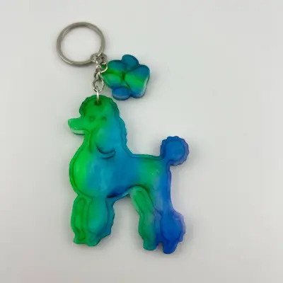 Přívěsek, pryskyřice, pes, duhový
